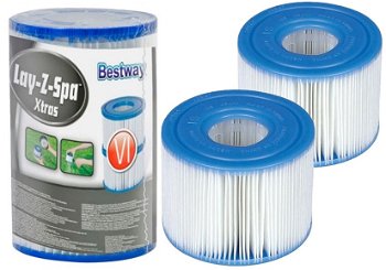 Set 2 filtre bestway® 60311 lay-z-spa™ cartridge vi, diametru 10 cm, 