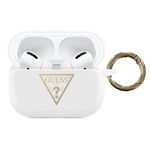 Husa Protectie Originala Guess Pentru Airpods Pro, Colectia Silicone Triangle Logo, Alb - Guacaplstlwh, Guess