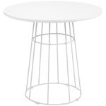 Masa Rotundă HOMCOM pentru 4 Persoane, Design Modern, Structură din Oțel și Blat MDF, Ø80.5x74.6cm, Alb | Aosom Romania, HOMCOM