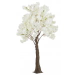 Copac decorativ cu flori artificiale Begonia alb 150 cm x 240h, Decorer