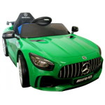 Masinuta electrica cu telecomanda roti din spuma EVA si scaun din piele Mercedes gtr verde R-Sport, R-Sport
