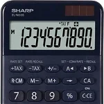 Calculator de birou, 10 digits, 149 x 100 x 27 mm, dual power, SHARP EL-M335BBL - bleumarin, Sharp