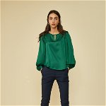 Bluza eleganta cu maneca bufanta 101508V Verde, 
