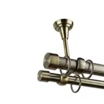 Galerie metalica dubla bara zimtata capat dop cu prindere în tavan 25/19 - auriu antic - 500 cm, OEM