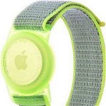 Curea Nylon Tech-Protect Kids pentru Apple AirTag Verde, Tech-Protect