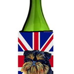 Caroline`s Treasures Bruxelles Griffon cu Uniunea Engleză Jack British Flag Sticla de vin Hugger Multicolore Wine Bottle, 