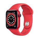 Apple Watch Series 6 40mm, Cellular, Aluminiu, Sport Band, M06R3WB, red