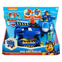 Spin Master Paw Patrol Chases Rise and Rescue Convertible Toy Car Toy Vehicle (Blue/Yellow, Includes Action Figures and Accessories), Spinmaster