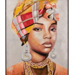 Tablou Ethnic, Canvas, Multicolor, 122.5x92x4.5 cm, Jolipa