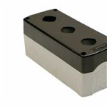 Cutie plastic pentru 3 butoane Bemis BT3-3000-0006, IP66, negru