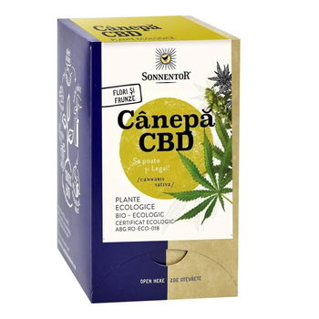 Ceai Canepa CBD Sonnentor, bio, 18 plicuri, 27 g, Sonnentor