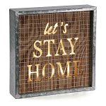 Cutie Decorativă Stay Home Lemn (5,5 x 25 x 25 cm), BigBuy Home