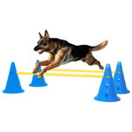 vidaXL Set de obstacole pentru activități câini, albastru și galben, vidaXL