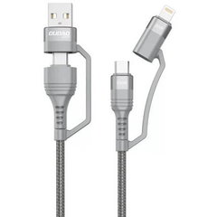 Cablu Date L20xs 4in1 USB-C / Lightning / USB-A 2.4A 1m Gri, Dudao