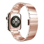 Curea compatibila cu Apple Watch 1/2/3/4, Zale metalice, Stainless Steel, 44mm, Rose gold, REDMobile