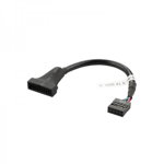 Cablu adaptor Usb 3.0 20 pini tata la USB 2.0 mama pentru placa de baza, 15 cm, PLS