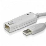 Extensie cablu, ATEN, USB 2.0, Lungime 12 m, Alb
