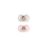 Suzeta roz simetrica din silicon Bonjour Paris 0-6 luni, 2 bucati, Canpol babies, Canpol babies 