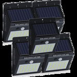 Set 5 Lampi Solare BRIGHT 30 LED cu Senzor de Miscare si Lumina 1 Mod ILUMINARE, GAVE