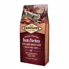 CARNILOVE Adult L-XL, Rață și Curcan, hrană uscată fără cereale pisici talie mare, 2kg, Carnilove
