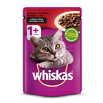 Whiskas hrana umeda pentru pisici adulte, cu vita in sos de carne 1x85 g, Whiskas