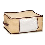 Husa cu manere pentru depozitare haine sau textile dormitor, Crem, 45 x 30 x 20 cm, 