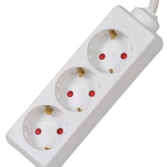 Prelungitor PRELUNGITOR SPACER, Schuko x 3, conectare prin Schuko (T), cablu 1.5 m, 16 A, protectie supratensiune, alb, "PP-3-15" (include TV 0.8lei)