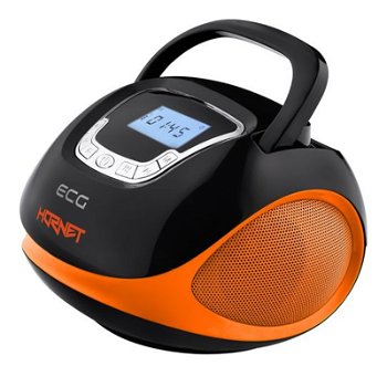 Radio multimedia ECG R 500 U Hornet, 2 x 3W, USB, SD, FM, ceas cu alarma, portocaliu cu negru