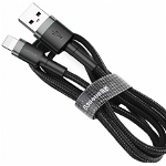 Cablu de date Baseus Cafule Special Edition, Lightning, 1 m (Negru)