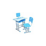 Birou cu scaunel pentru copii, reglabile, albastru, baieti, din lemn, metal si PVC, pentru scoala - Lipsa suport tableta, Roben Toys