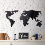 Decorațiune din metal pentru perete Black Map, 60 x 120 cm, Bystag