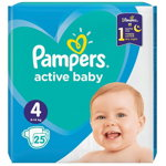 Scutece Active Babay, Marimea 4, 25 bucati, Pampers, Pampers