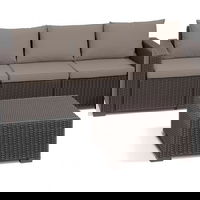 Set mobilier gradina canapea 3 locuri maro Keter California, Keter