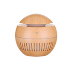 Umidificator lemn deschis cu ultrasunete, difuzor aroma, mini aparat portabil pentru casa, birou, forma rotunda, model cu liniut, SIKS