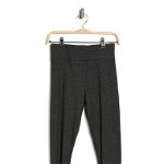 Imbracaminte Femei Philosophy Apparel Pull-On Wide Knit Jacquard Leggings Black Grey Tweed
