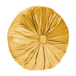 Perna decorativa cu nasture, 40 x 10 cm, poliester, forma rotunda, Mustar, General