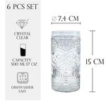 Set 6 pahare de 500 ml inalte din sticla, Cesiro