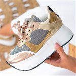 Pantofi Sport, culoare Auriu, material Piele ecologica - cod: P12507, Aly