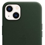 Husa de protectie Apple Leather Case with MagSafe pentru iPhone 13, Sequoia Green