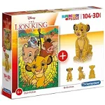 Puzzle Lion King + Puzzle 3D Clementoni 104 piese