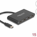 HUB USB 3.2 Gen1 type C la 3 x USB type C + PD 100W, Delock 64174, Delock