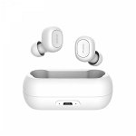 Casti wireless Xiaomi QCY T1 earbuds, TWS, bluetooth 5.0, stereo, microfon, modul Realtek, 380 mAh, albe