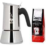 Set Cafetiera New Venus 6tz + Cafea Perfetto Moka Classic 250G Argintiu, Bialetti