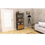 Biblioteca Kit-Sav, Heinner, 180x800x35 cm, negru, Heinner