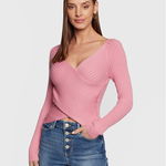 Guess Bluză W3RR37 Z2V42 Negru Slim Fit, Guess