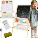 Tabla Magnetica Copii De Scris Cu Doua Fete Din Lemn Educativa Cu Suport Si Accesorii Abac 67 x 41 x 32 cm, MicoStore