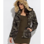 Imbracaminte Femei CheapChic Out Cold Hooded Fur-trimmed Camo Jacket Olive