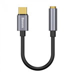 Adaptor audio BASEUS L54 USB-C + mini mufa 3.5mm pentru casti (negru+gri), BASEUS