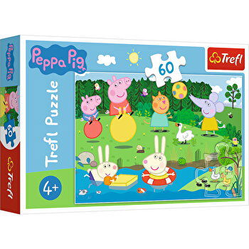 PUZZLE TREFL 60 PEPPA PIG DISTRACTIE IN VACANTA, TREFL 60p