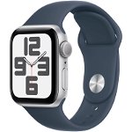 Apple Watch SE (2023), GPS, Carcasa Silver Aluminium 40mm, Storm Blue Sport Band - S/M, Apple